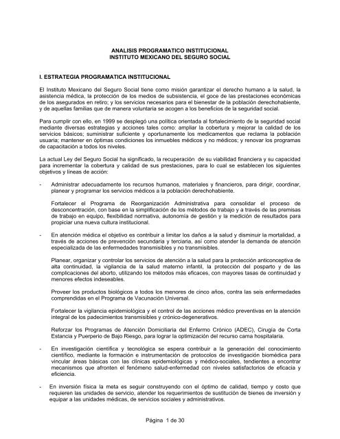 PÃ¡gina 1 de 30 ANALISIS PROGRAMATICO INSTITUCIONAL ...