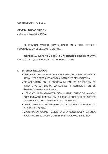 curriculum vitae del c. general brigadier dem jose luis ... - Banjercito