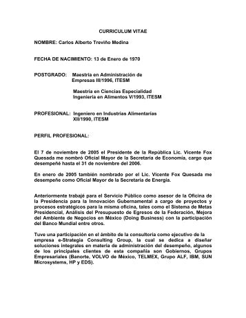 CURRICULUM VITAE NOMBRE: Carlos Alberto Treviño ... - Banjercito