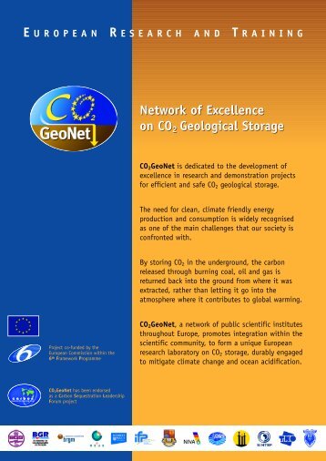 Network of Excellence on CO2 Geological Storage ... - CO2Geonet