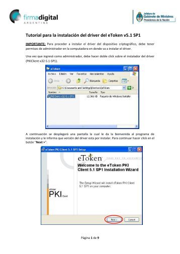 Instructivo para instalación y configuración de eToken