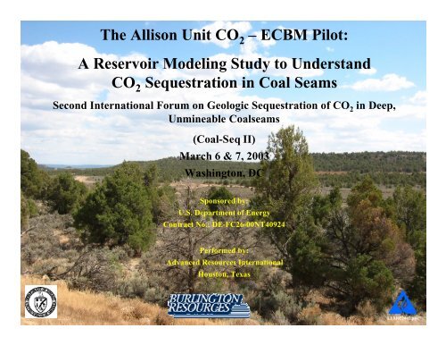 The Allison Unit CO â ECBM Pilot: A Reservoir Modeling ... - Coal-Seq