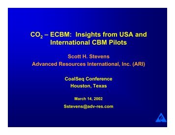 ECBM: Insights from USA and International CBM Pilots - Coal-Seq