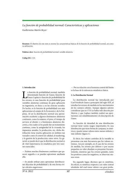 La funciÃ³n de probabilidad normal: CaracterÃ­sticas y ... - extoikos