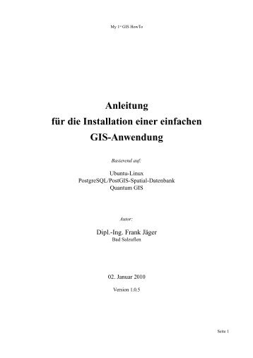 Anleitung für die Installation einer einfachen GIS-Anwendung