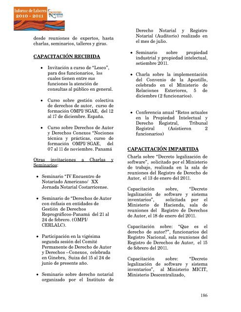 informe registro 201.. - Registro Nacional