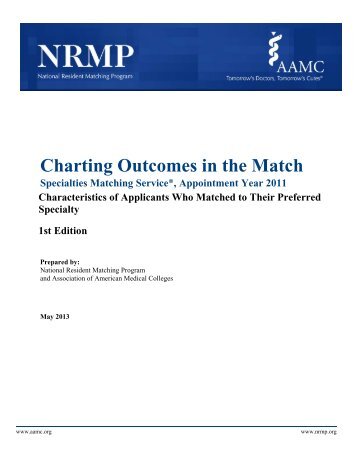 Charting Outcomes in the Match, Specialties Matching Service