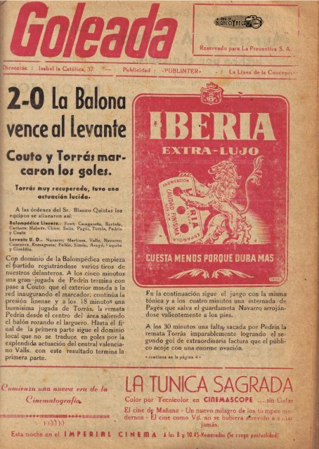 La Goleada del 29 de noviembre de 1954