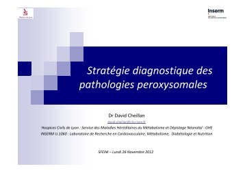 StratÃ©gie diagnostique des pathologies peroxysomales - SFEIM