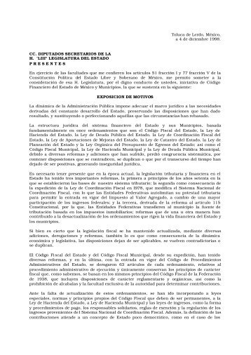 CÃ³digo Financiero del Estado de MÃ©xico - OPDAPAS Metepec