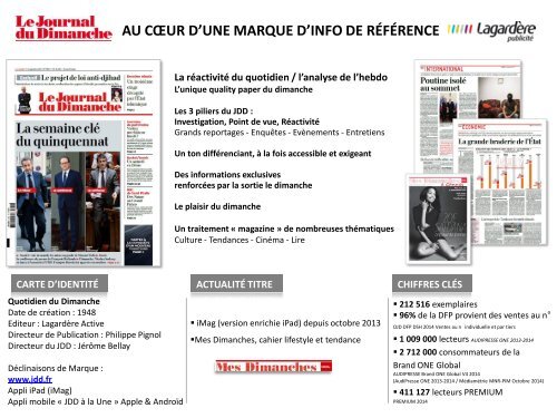 Fiche titre - Le Journal du Dimanche (PDF) - LagardÃ¨re PublicitÃ©
