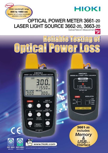 OPTICAL POWER METER 3661-20, LASER LIGHT SOURCE 3662 ...