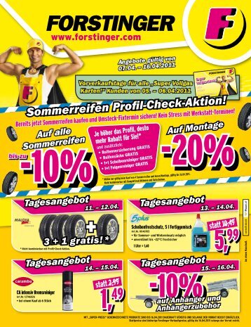 Sommerreifen Profil-Check-Aktion! - Forstinger