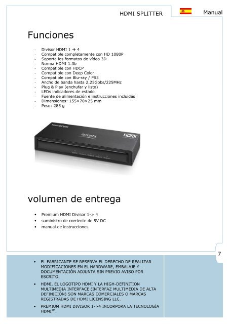 Premium HDMI Splitter 1â4 High Speed - In-Akustik