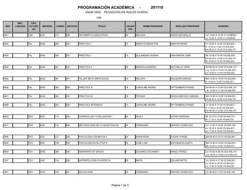 201110 PROGRAMACIÃN ACADÃMICA -