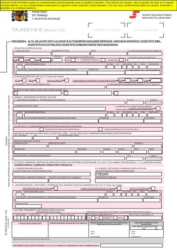 Modelo TA.521/6 Euskera