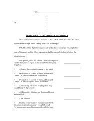 Agreed Discovery Control Plan Form