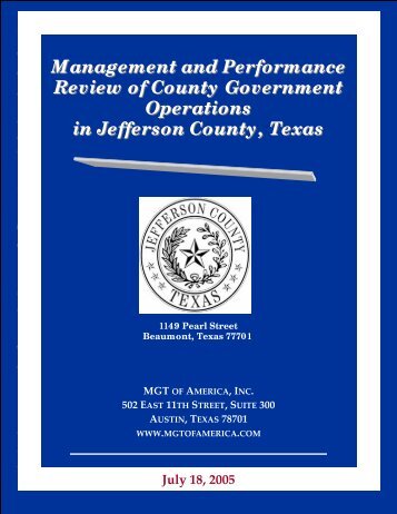 Management and Performance Review of County Government ...