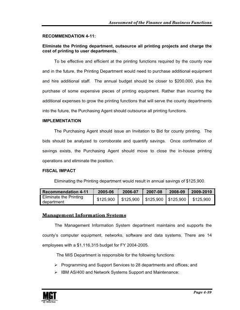 Management and Performance Review of County Government ...