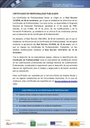 CERTIFICADOS DE PROFESIONALIDAD PUBLICADOS