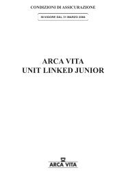 arca vita unit linked junior condizioni di assicurazione - Gruppo ...