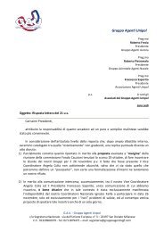 Risposta lettera del 21 novembre 2012 - Gruppo Agenti UNIPOL