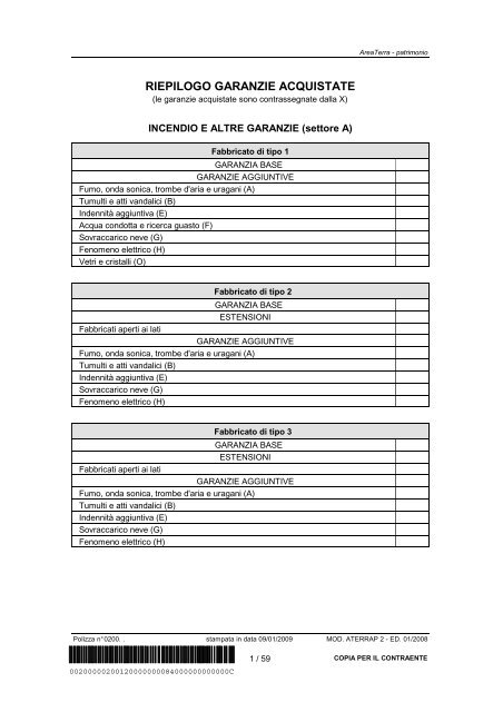 ATTESTATO DI RISCHIO CATTOLICA ASSICURAZIONI SCARICARE