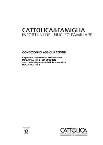 Condizioni di assicurazione (pdf - 1.38 Mb) - Cattolica