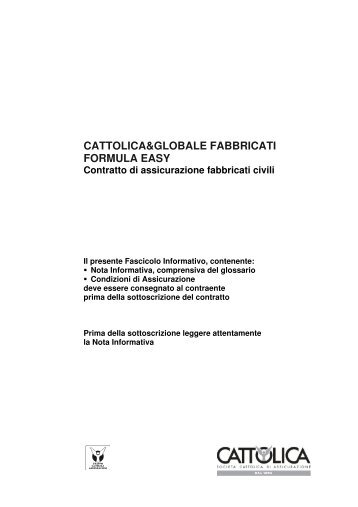 Nota informativa Formula easy (pdf - 300 Kb) - Cattolica