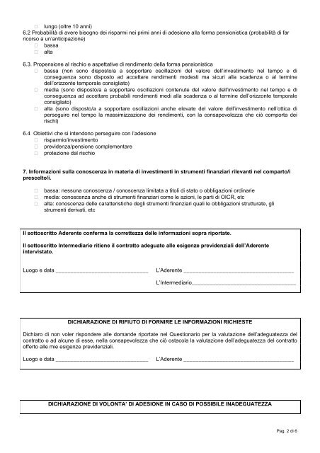 Questionario Adeguatezza - Apuliaprevidenza.it