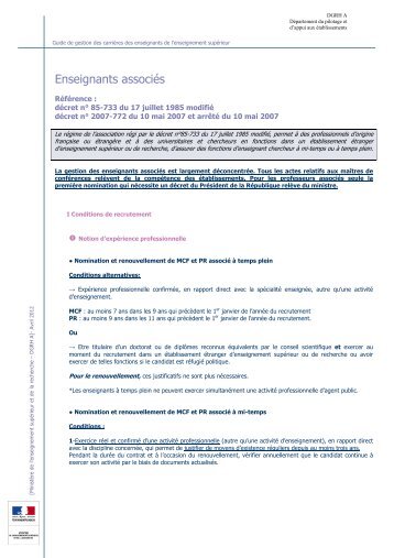 Enseignants associÃ©s - Document sans titre - MinistÃ¨re de l ...