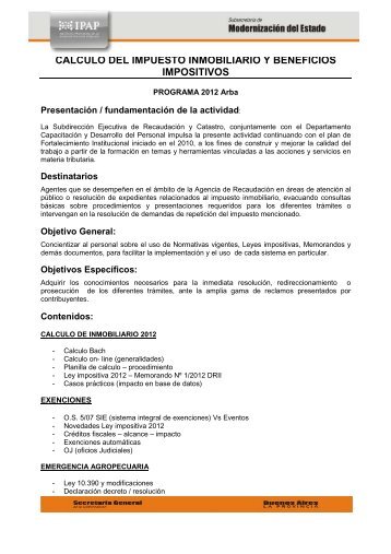 Programa CÃ¡lculo del Impuesto Inmobiliario y Beneficios - Arba