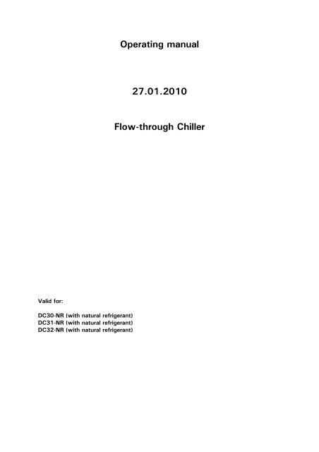 Operating manual 27.01.2010 Flow-through Chiller - HUBER