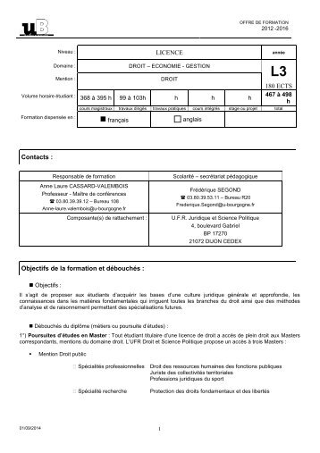 Fiche filiÃ¨re L2 Droit - Formation Bourgogne | Les formations Ã  l ...