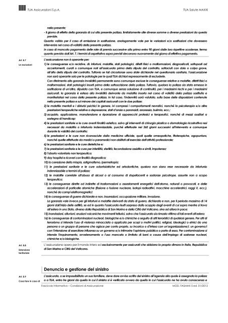 Fascicolo Informativo - Tua Assicurazioni