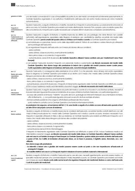 Fascicolo Informativo - Tua Assicurazioni