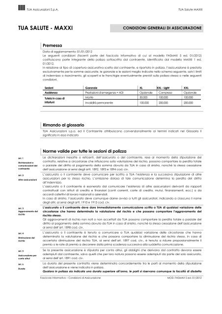 Fascicolo Informativo - Tua Assicurazioni