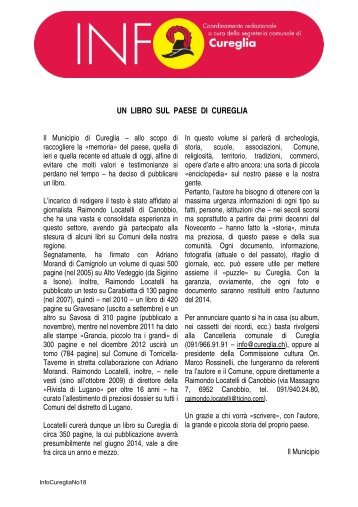 InfoCureglia 18 - Comune di Cureglia