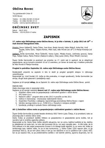 ZAPISNIK 17 redne seje 05.07.2012.pdf - Občina Bovec