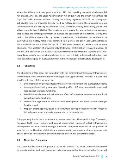 The Political Context of Financing Infrastructure Development in ...