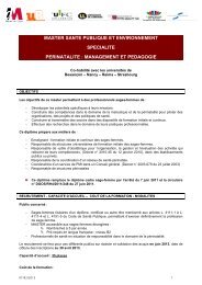 master sante publique et environnement specialite perinatalite