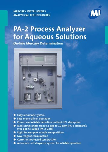 PA-2 Process Analyzer for Aqueous Solutions - Mercury Instruments ...