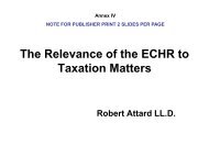 The Relevance of the ECHR to Taxation Matters - Ghsl.org