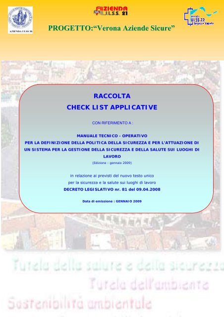 Raccolta check list applicative - Dipartimento di Prevenzione Ulss ...