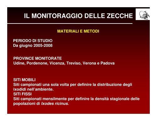 ecologia e diffusione delle zecche in veneto - Dipartimento di ...