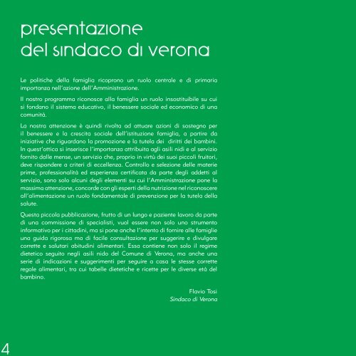 L'Alimentazione nell'asilo nido - Comune di Verona