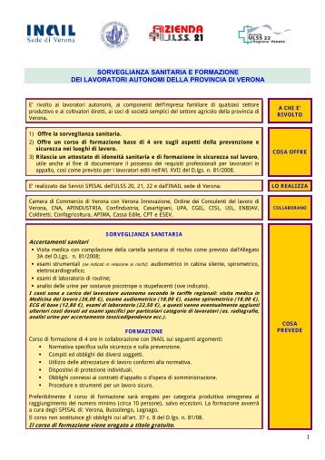 1 sorveglianza sanitaria e formazione dei lavoratori autonomi della ...