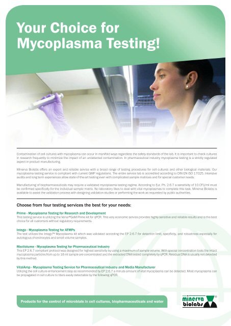 Flyer Mycoplasma Testing - Minerva Analytix GmbH