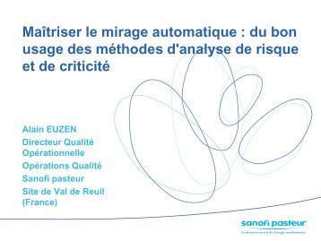 MaÃ®triser le mirage automatique : du bon usage des mÃ©thodes ... - A3P