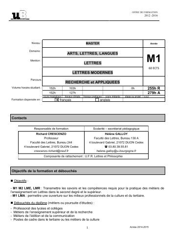 fiche filiÃ¨re modifiÃ©e suite Ã  l'Ã©volution des - Formation Bourgogne ...